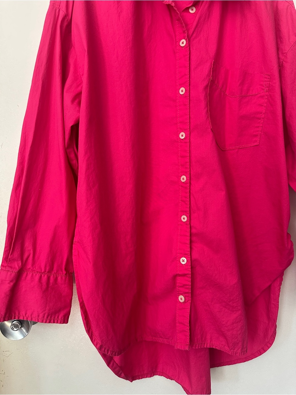 Anthropologie Maeve “The Bennett” Relaxed Button-Up Shirt – Hot Pink – Women’s S - Picture 5 of 9